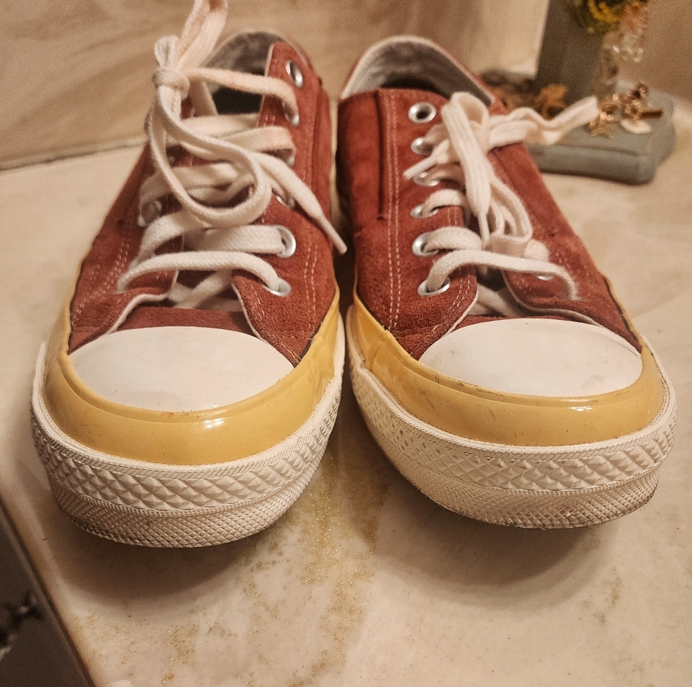 🍁Custom Converse Rust Yellow And White - Picture 6 of 7